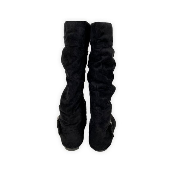 Women’s Black Mid-Calf Suede Boots Sizes 7 - Picture 3 of 7